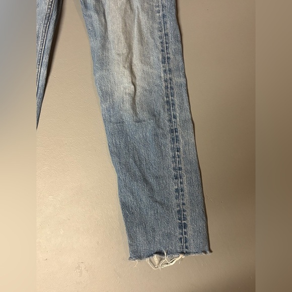 Re/Done Light Blue Distressed Straight Jeans - Picture 7 of 13
